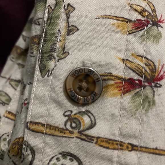 Men’s vintage Woolrich button down short sleeve shirt 2XL BirchFreshwater Fish - Picture 5 of 8